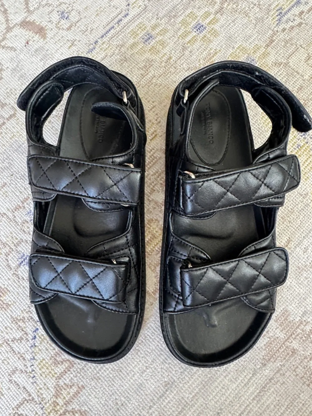 Tony Bianco Hiranni grandad sandals in black leather Size 39